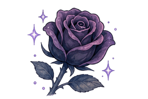 Dark purple rose with sparkles